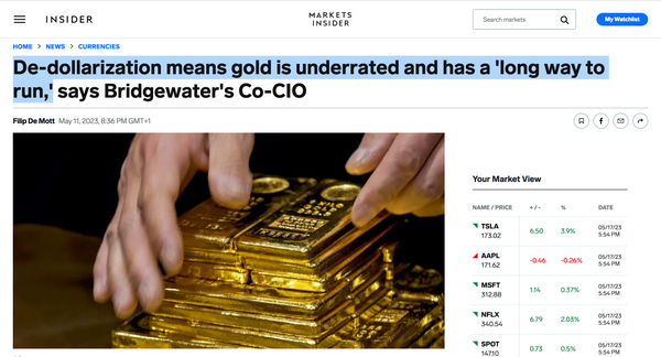De-dollarisation means gold is underrated and has a 'long way to run,'