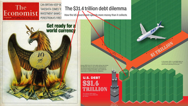 The engineered fall of fiat currencies. 32 Trillion: Death of the $. 33 Trillion: rebirth as a CBDC $